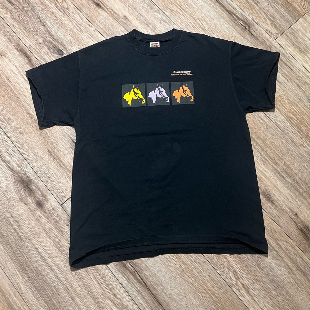 Horse Dewormer Black Men's Size Large Short Sleeve T-Shirt